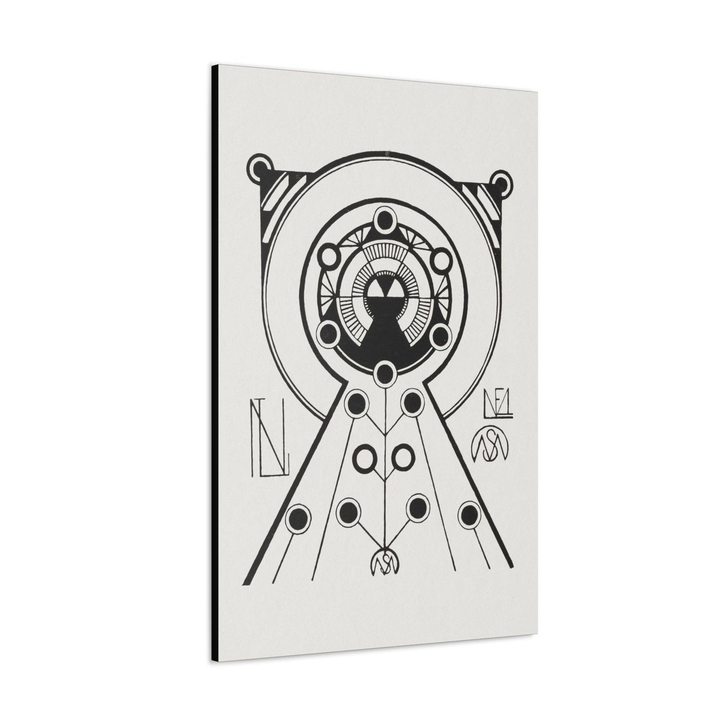 Art Deco Allure Canvas Print: Western Boho Abstract Gatsby-Inspired Keyhole Canvas Art