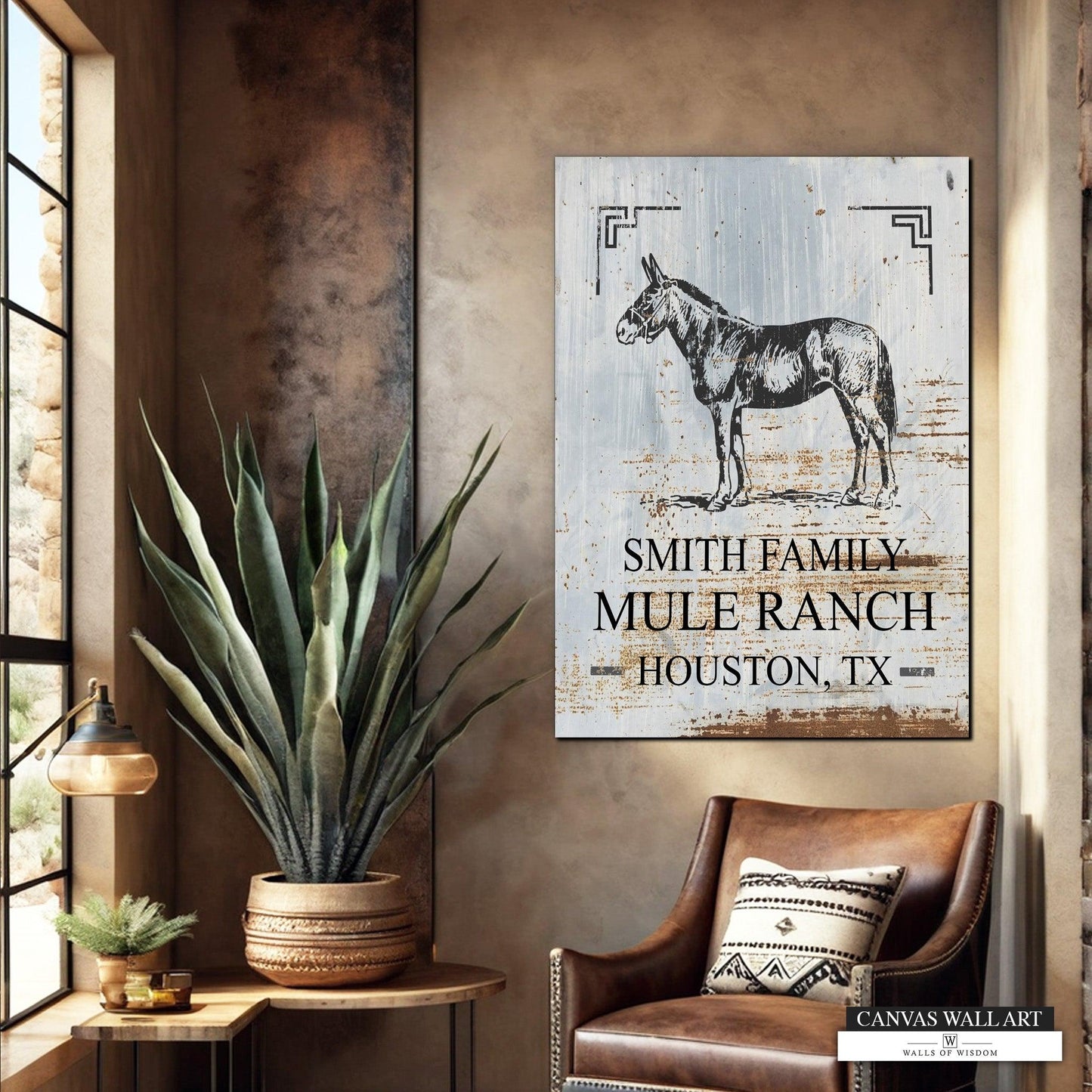 Unique Personalized Mule Sign for Home Bar - Custom Vintage-Style Canvas Wall Art