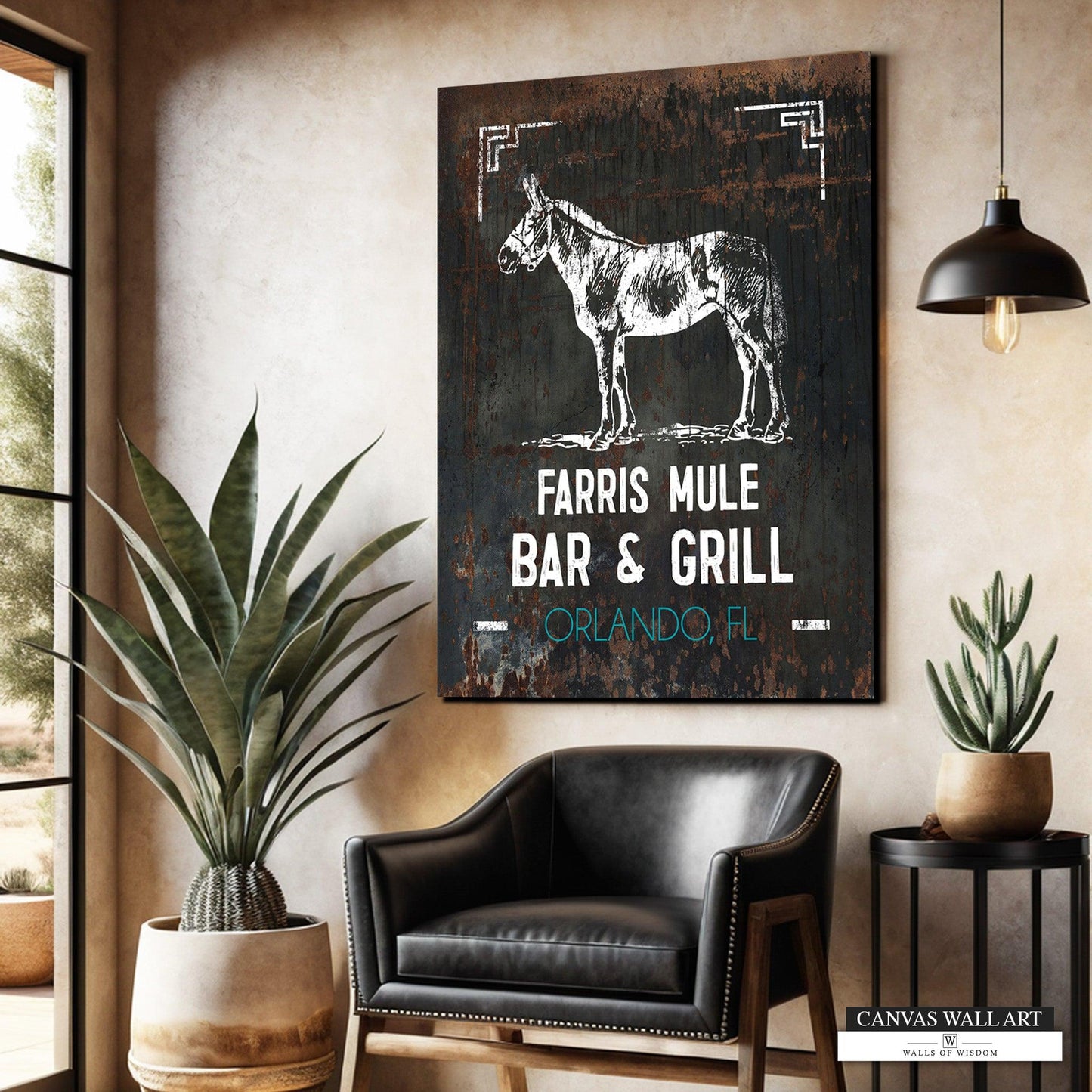 Unique Personalized Mule Sign for Home Bar - Custom Vintage-Style Canvas Wall Art