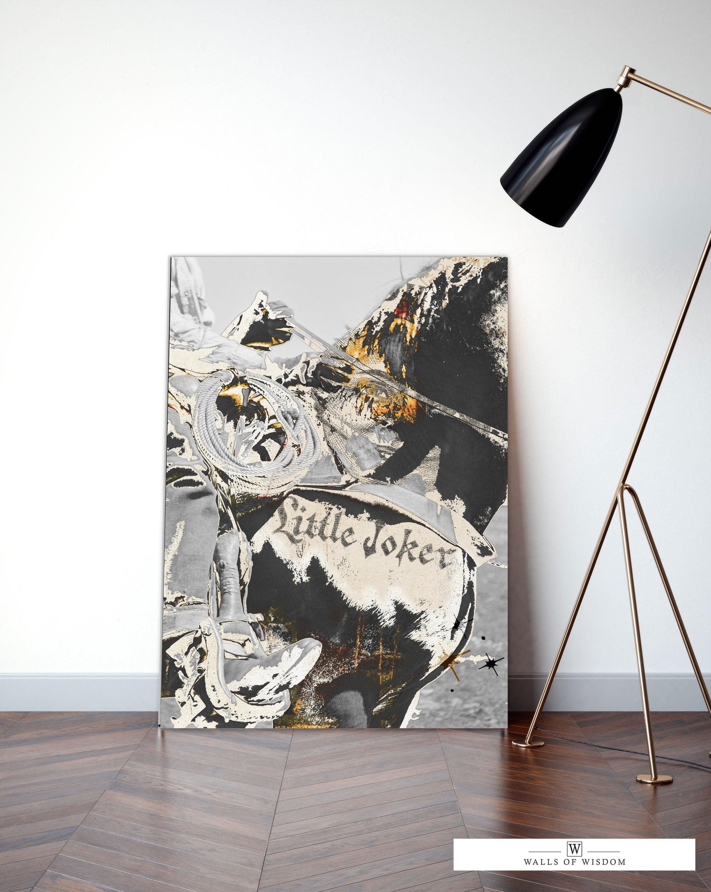 Little Joker Western Cowboy Canvas Sign Print - Cowboy Photo Art