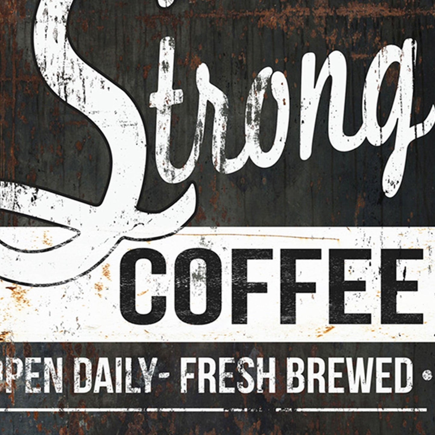 Personalized Coffee Bar Sign - Fresh Brewed Self Serve Open Daily Decorative Canvas Sign