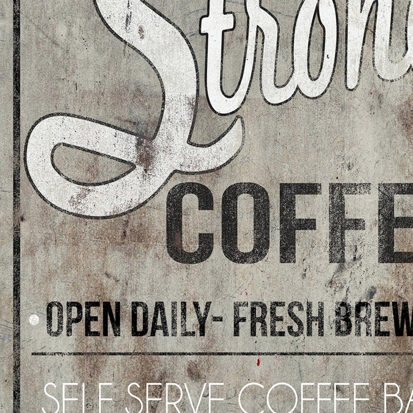 Personalized Coffee Bar Sign - Fresh Brewed Self Serve Open Daily Decorative Canvas Sign