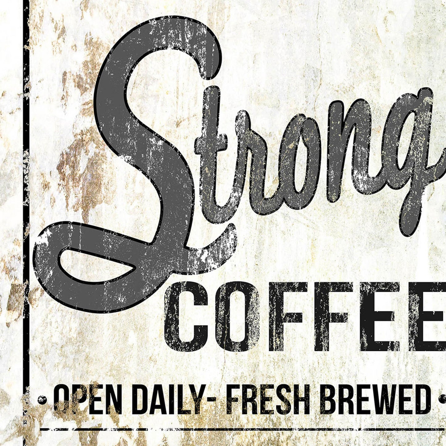 Personalized Coffee Bar Sign - Fresh Brewed Self Serve Open Daily Decorative Canvas Sign