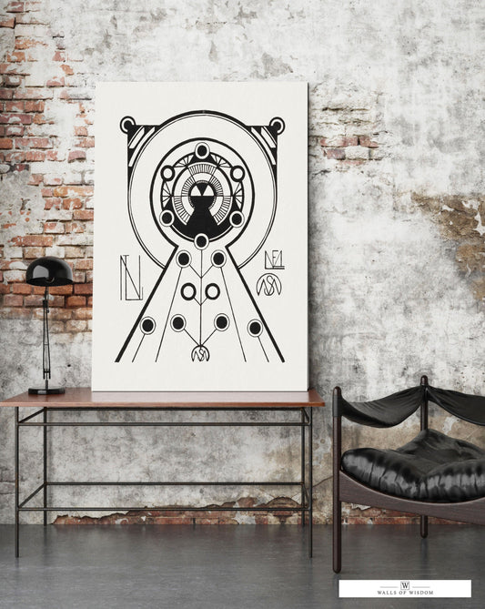 Art Deco Allure Canvas Print: Western Boho Abstract Gatsby-Inspired Keyhole Canvas Art