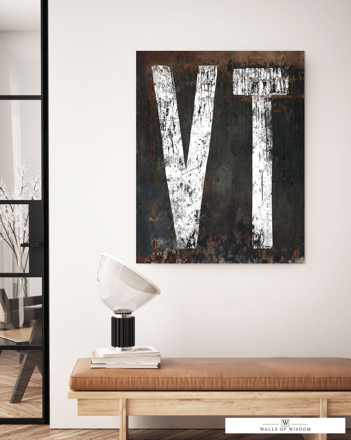 Mountain Chic: Vintage Vermont Home State Rustic Western Canvas Art Print