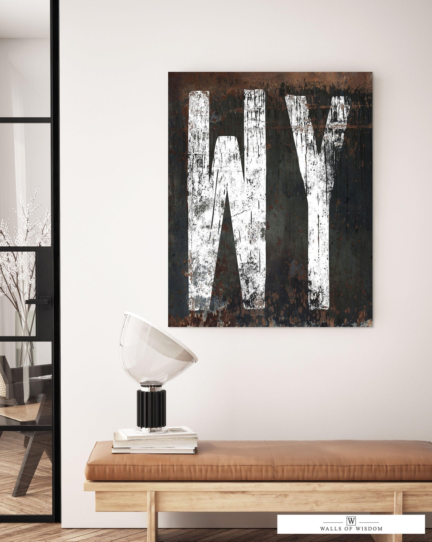 Cowboy Chic Meets Cozy: Wyoming Home State Canvas Rustic Western Farmhouse Canvas Wall Art