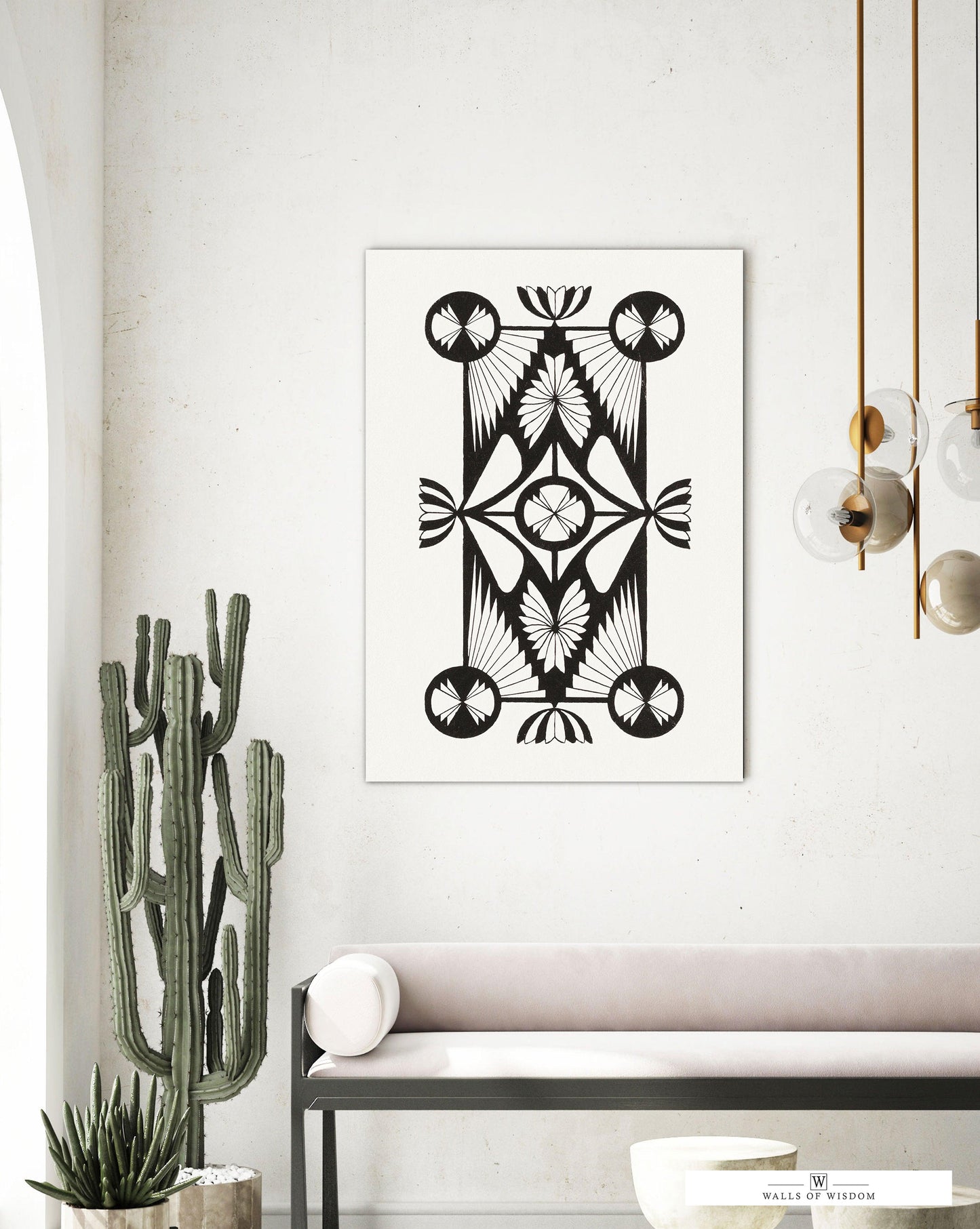 Modern Western Boho Canvas Sign - Black & White Monochrome Wall Art