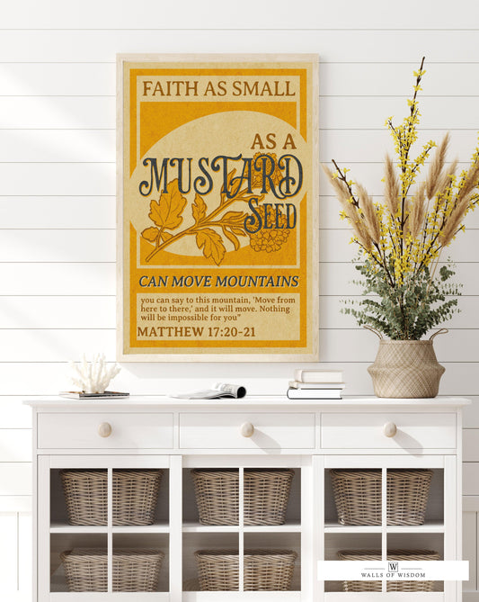 Mustard Seed Faith Motivational Christian Canvas Wall Art - Inspirations Print