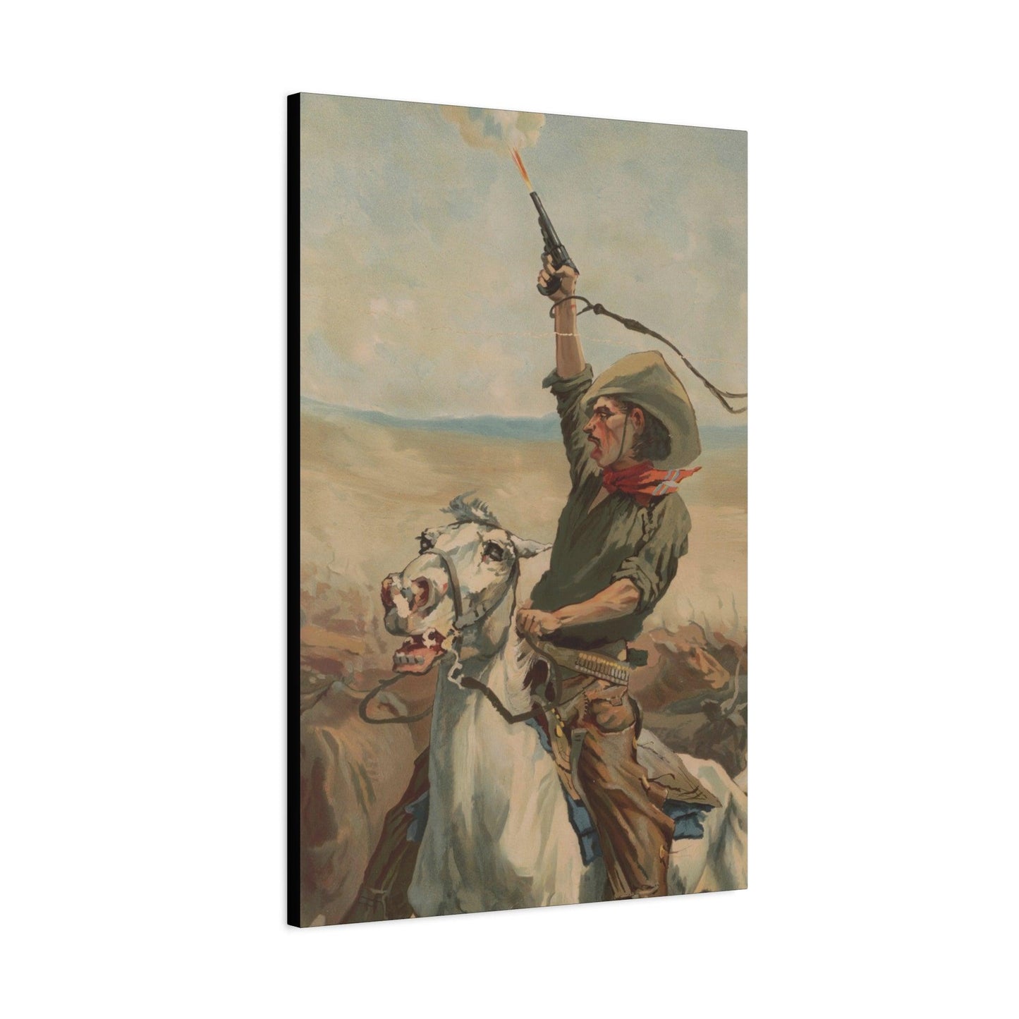 Heading a Stampede – Western Decor Canvas Wall Art Cowboy Print