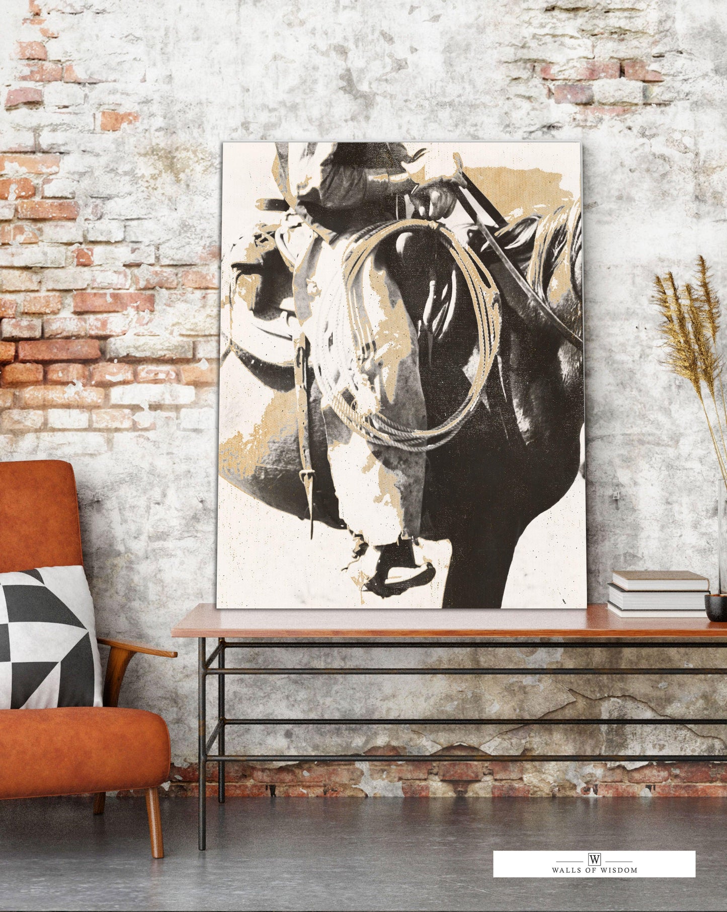 Contemporary Western Cowboy Canvas Print - Southwest Horse & Rider Art